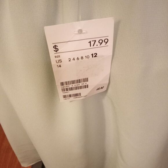 H&M Divided Light Aqua Flowy Ballet Mini Dress Sz 12 - Picture 7 of 8